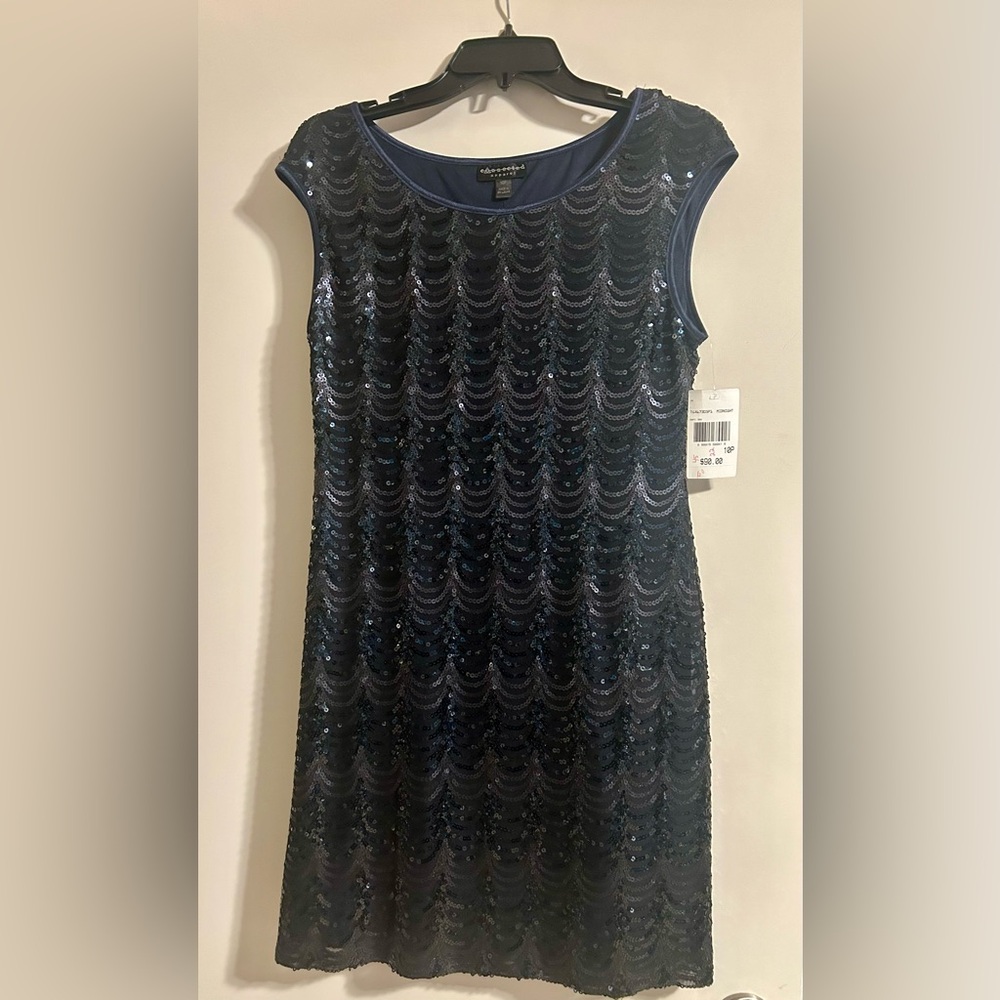 NWT Connected Apparel Midnight Dress with Sequin detail
